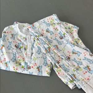 Roller Rabbit White and Blue Easter Bunny Pajama Set
